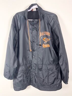 Vintage Baltimore Orioles Windbreaker Size XL Apex One Jacket Zip Nylon **Flawed